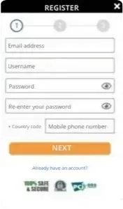 First stage of registration